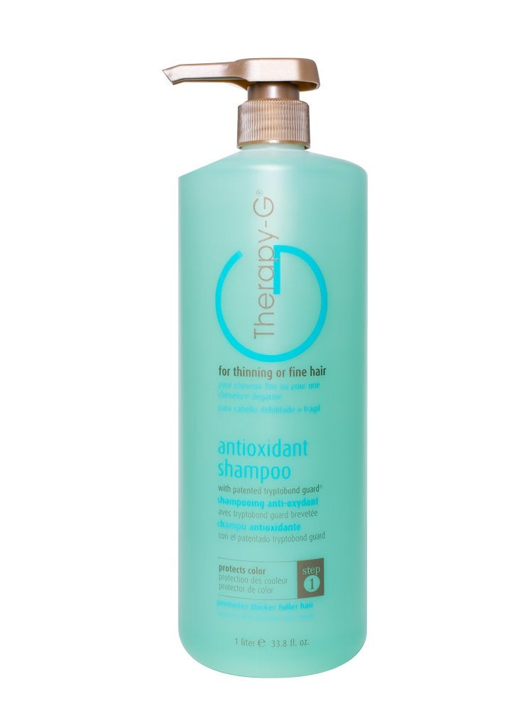 Antioxidant Shampoo (Liter 33.8oz) for fine, thinning hair and anti hair loss. Protects hair color and prevents damage and helps inhibit DHT and stimulate renewed growth shampoo..