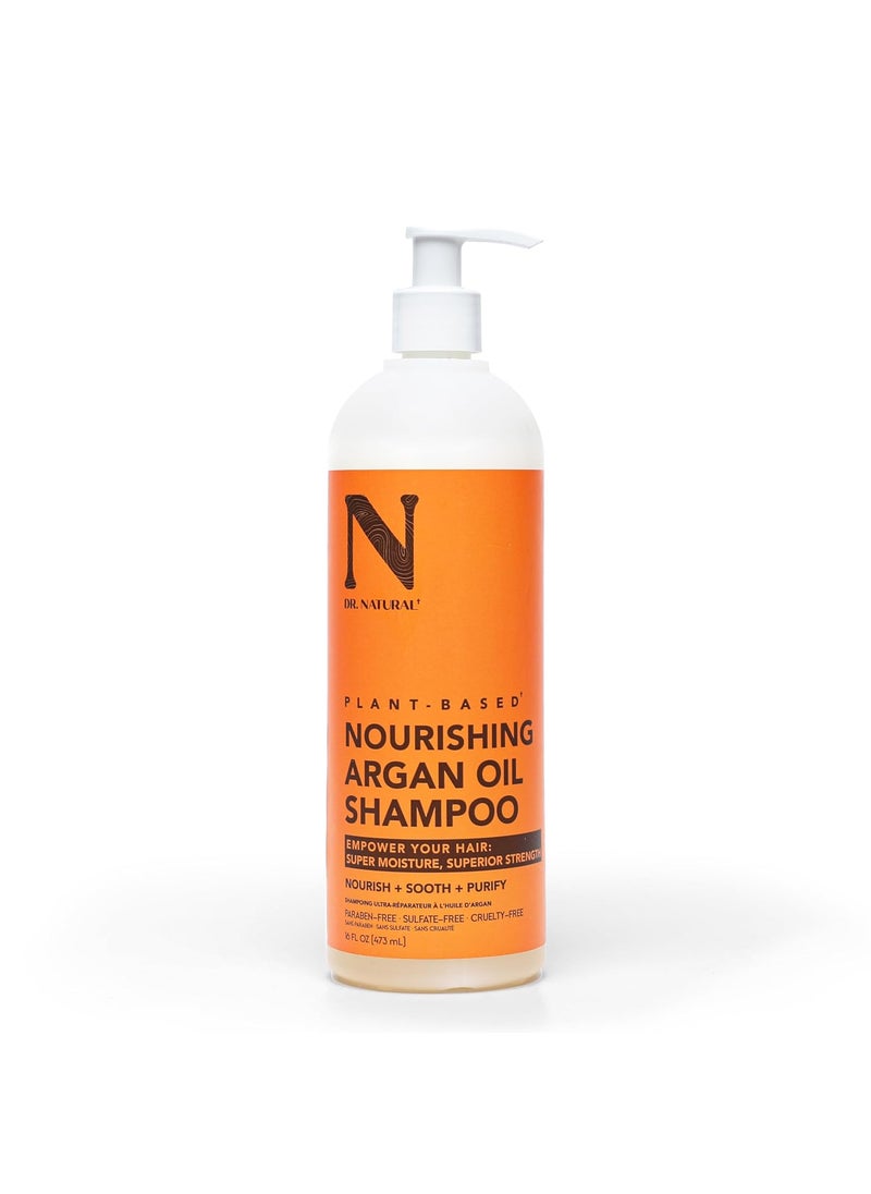 Dr. Natural Argan Oil Shampoo, 16 oz - Hydrating Shampoo for Dry Hair - Promotes Hair Growth, Prevents Breakage and Scalp Health - No Synthetic Fragrances or Dyes - Suitable for All Hair Types