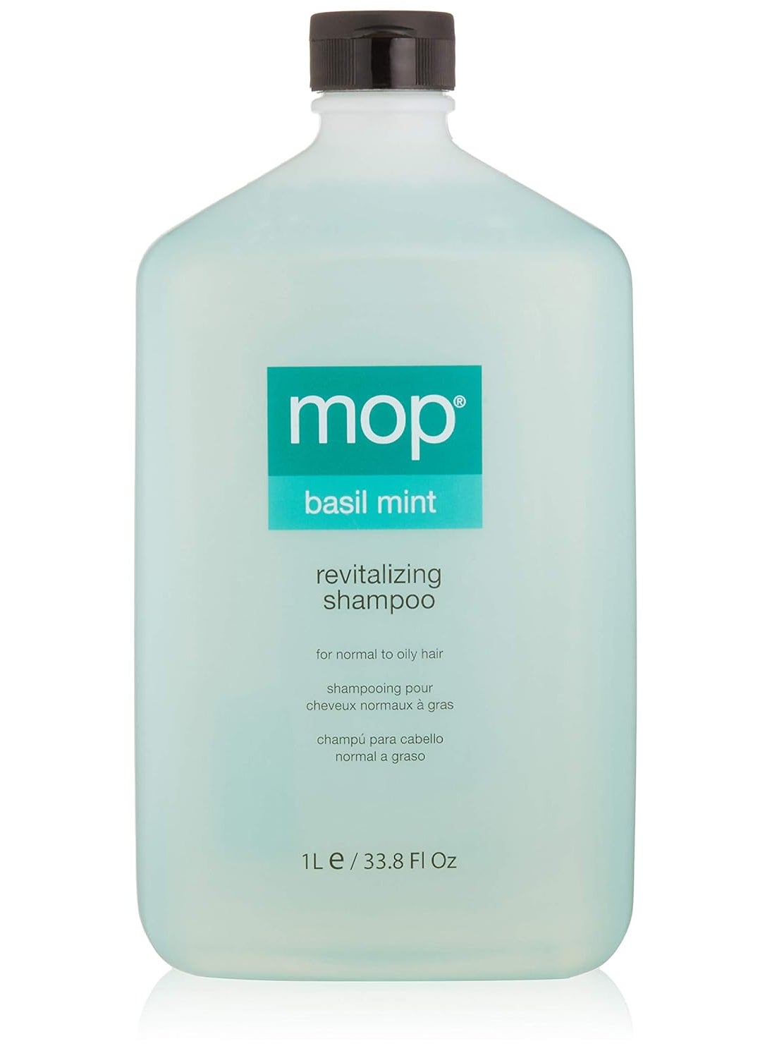 MOP Basil Mint Revitalizing Shampoo for Normal to Dry Hair - Controls Oil, Non-Drying Hair & Scalp Cleanser - Adds Shine