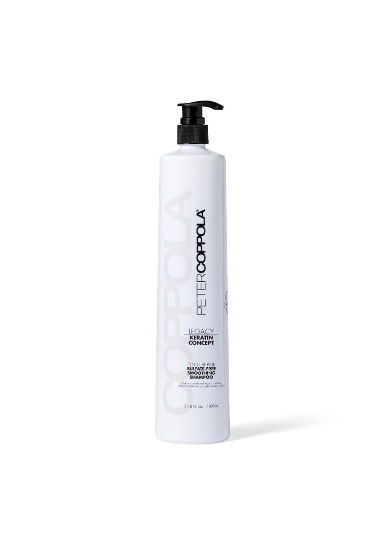 PETER COPPOLA Total Repair Cleansing & Smoothing Sulfate-Free Shampoo - For Color Treated Hair – Color Safe, Sodium Chloride-Free Keratin Shampoo – Strengthens and Repairs Damaged Hair (33.8 FL Oz)