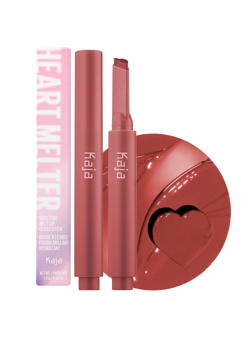 Kaja Lip Gloss - Heart Melter | High-shine, Glossy Finish, Peppy Pink Nude, Moisturize, 05 Hunny Bun, 0.04 Oz