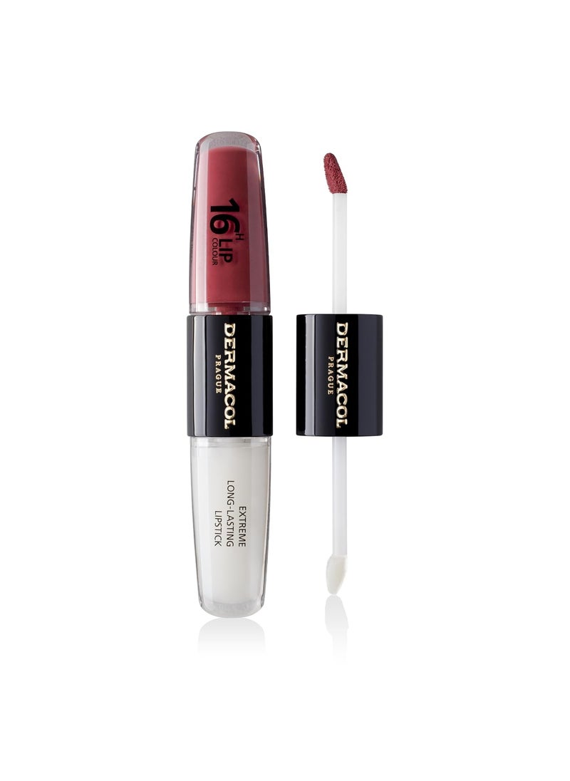Dermacol NEW 16-Hour Lip Colour, Highly Pigmented Glossy Lip Stain, Two-Phase Lip Plumper Gloss, Kissproof Lip Makeup Products with Matte and Glitter Finish, n.35
