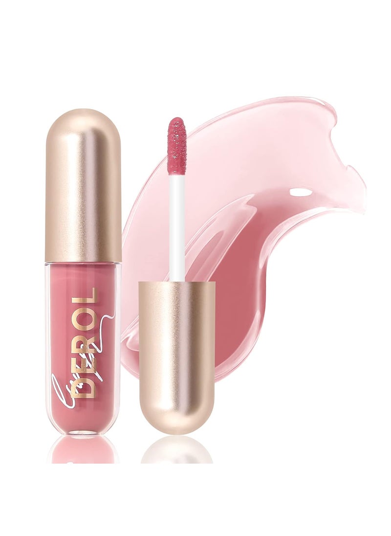 plumping Moisturizing Lip gloss, High Shine Lip Plumper, Shiny Lip Gloss For Girls and Women (02# FIG TEA)