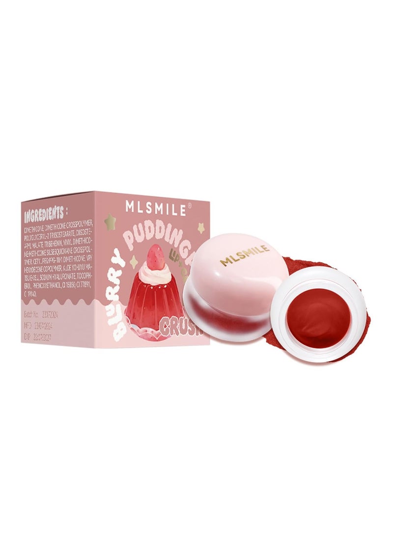 Lip and Cheek Blurring Pudding Pot, Blurry Pudding Pot, Buildable and Lightweight, Multi-Purpose Blurring and Mousselike Pudding Pots for Lips and Cheek(Crush)