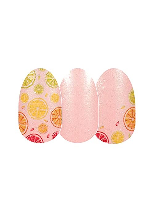 Main Squeeze - Color Street Nail Strips (Fruit Punch 2021), Lemon, Lime, Orange, & Grapefruit Slice Designs on Pink Background (FDS595)