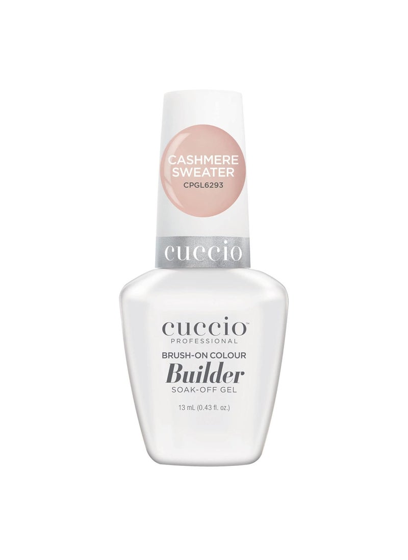 Cuccio Pro Brush-On Colour Builder Soak Off Gel - LED and UV Self-Leveling Lightweight Formula - Camouflages Re-Growth and Corrects Uneven Nail Beds - Base Coat - Cashmere Sweater - 0.43 oz