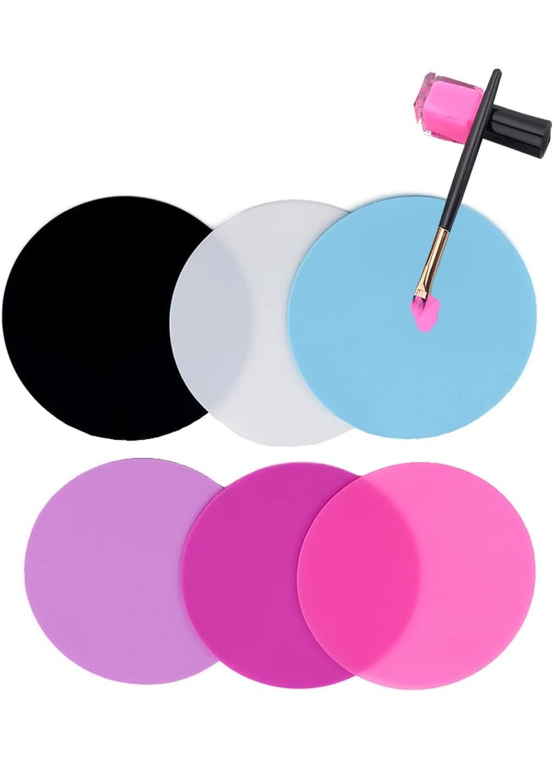 8 Sheets Silicone Round Shape Nail Art Painting Gel Palette Nail Polish Mixing Plate Foundation Lipstick Palette Cosmetic Palette Paint Drawing Color Dish Manicure Nail DIY Tool