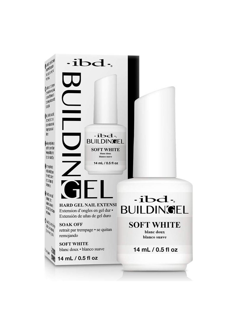 IBD Building Gel, Hard Gel Nail Extension, Soft White, 0.5 oz