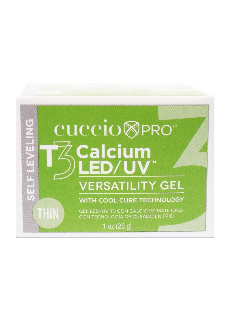 Cuccio Pro T3 LED/UV Cool Cure Versatility Gel - Self-Levelling Gel With Calcium - Incredibly Flexible - Strong Adhesion - High Shine Finish - Fast Application - Pink - 1 Oz Nail Gel