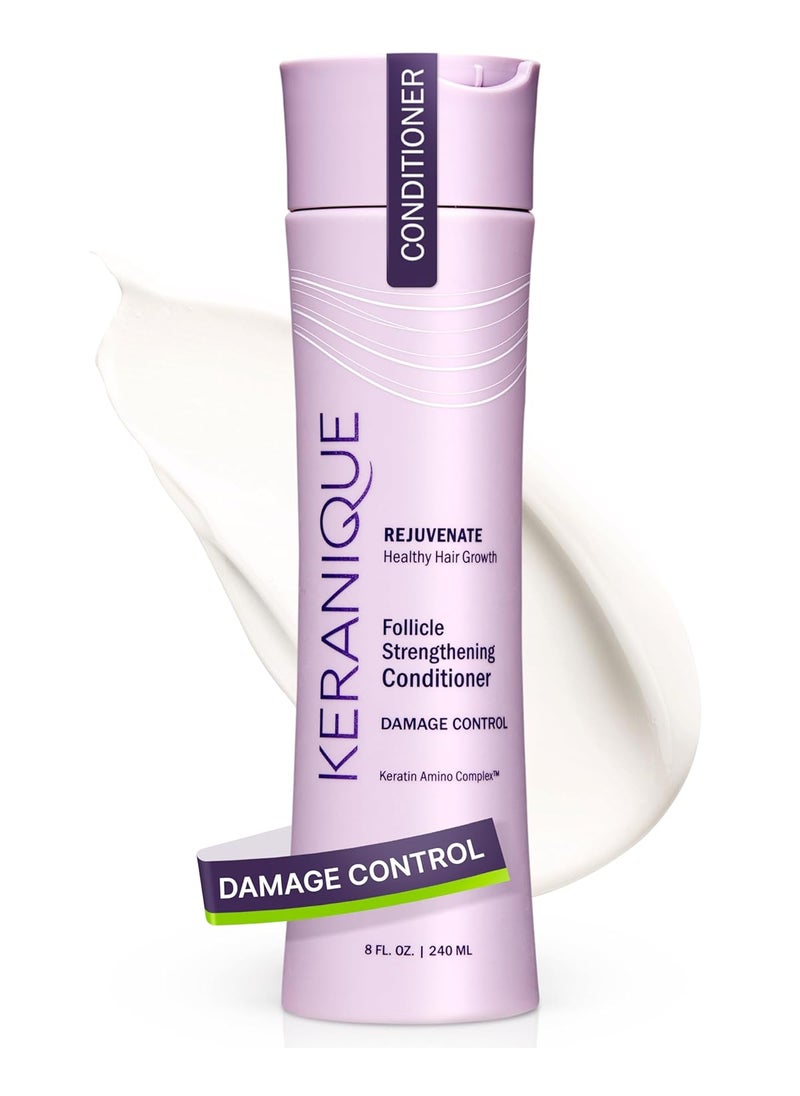Keranique Damage Control Conditioner - Hydrating Treatment with Keratin for Dry Damaged Hair
