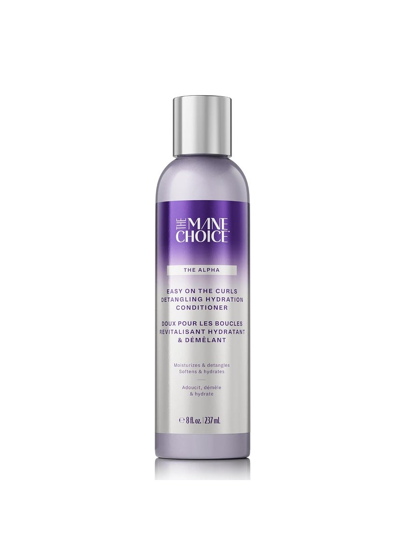 The Mane Choice The Alpha Easy On The Curls Hydration Curly Hair Conditioner, Nourishing Detangling Conditioner Enriched with Biotin & Vitamin E, Sulfate & Paraben-Free, 8 oz