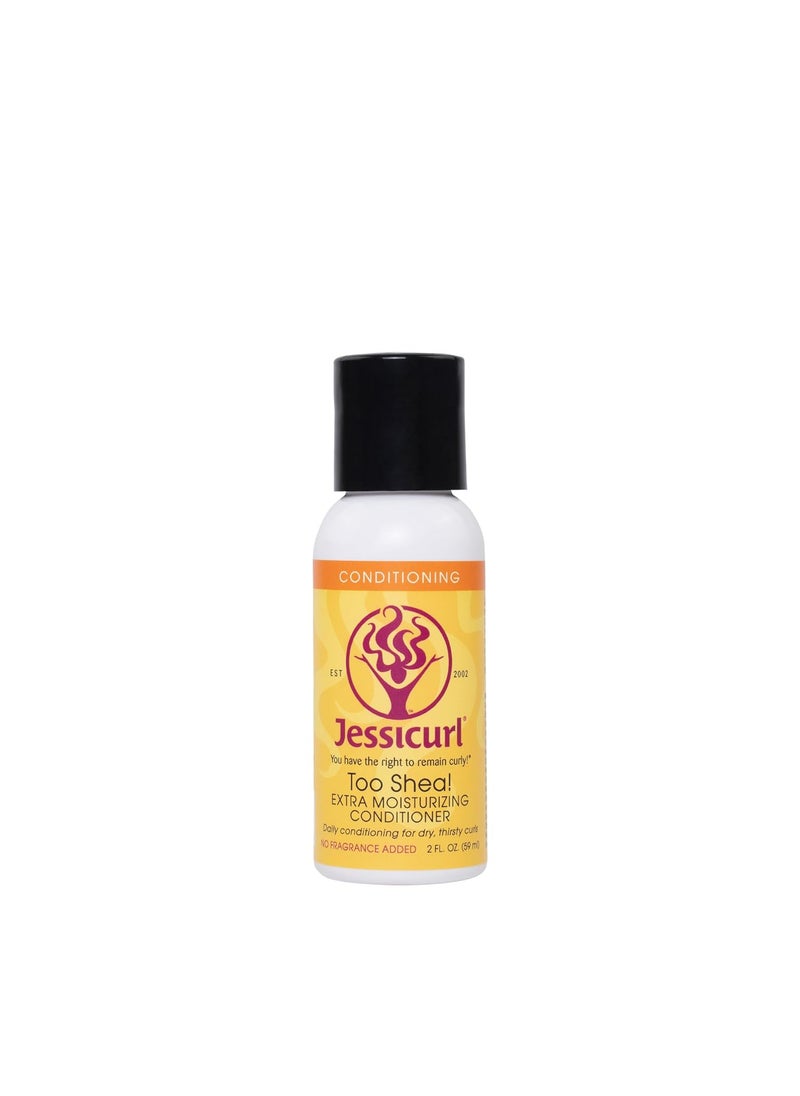 Jessicurl, Too Shea! Extra Moisturizing Conditioner for Curly Hair, No Fragrance Added, 2 Fl oz. Leave in Conditioner for Dry Hair, Anti Frizz Hair Products