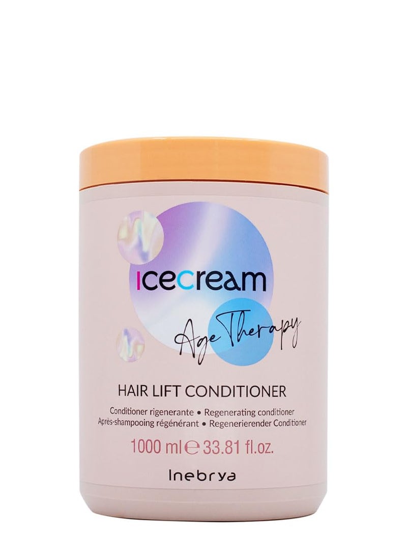 Inebrya Ice Cream Age Therapy Hair Lift Conditioner - Regenerating Conditioner for Mature, Chemically Treated, Dry Hair, 33.8 oz.