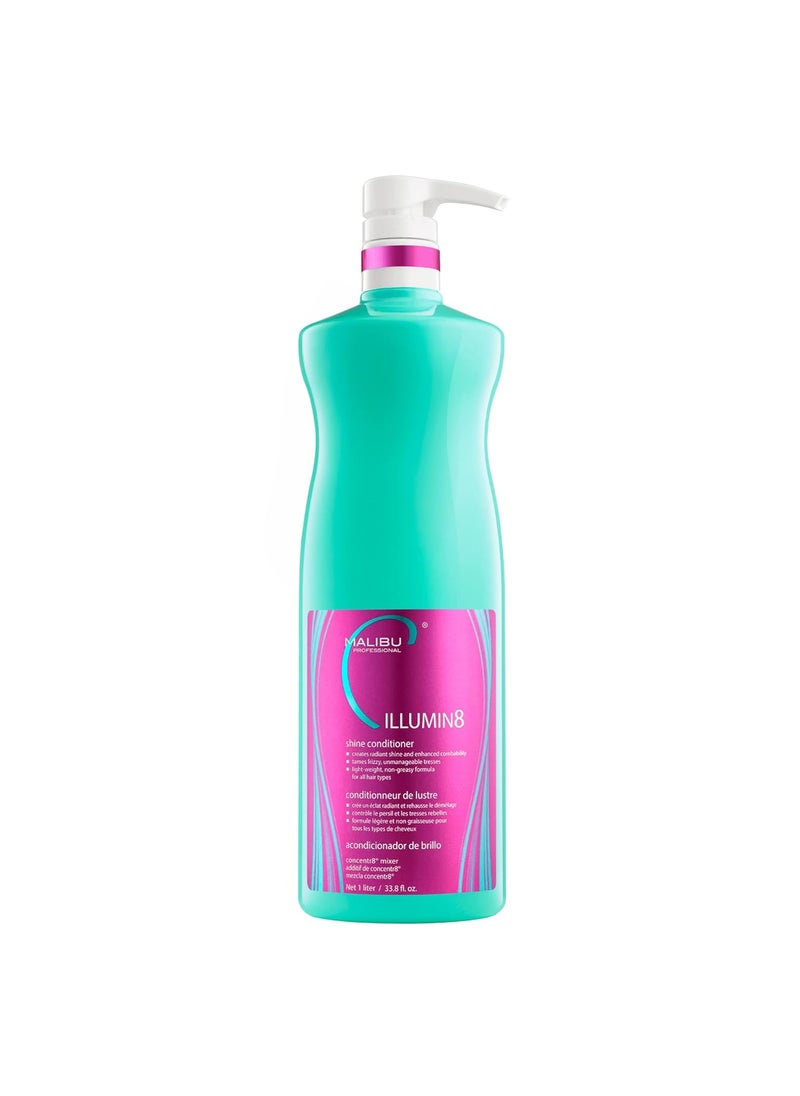 Malibu C ILLUMIN8 Shine Conditioner - Concentrate for Hair Shine & Manageability - Lightweight, Non-Greasy Hair Conditioner for All Hair Types