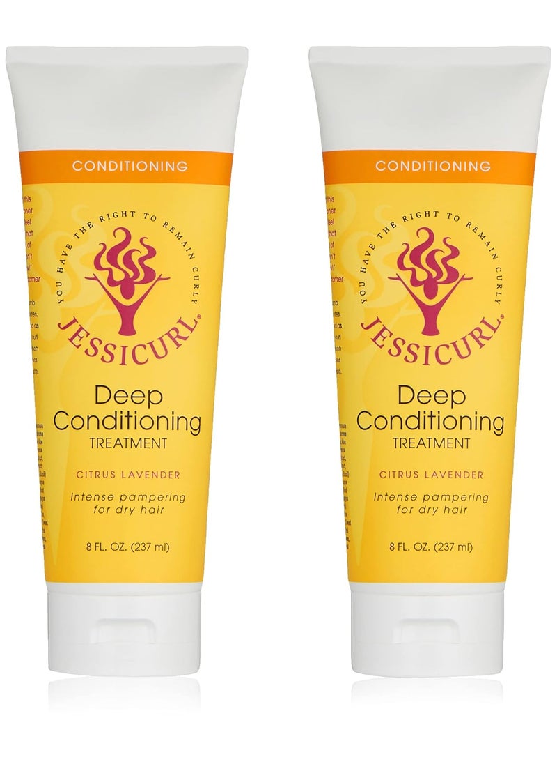 Jessicurl, Deep Conditioning Treatment, Citrus Lavender, 16 Fl oz. Deep Conditioner for Dry Damaged Hair, great Anti Frizz Hair Mask and Leave in Conditioner for Curly Hair