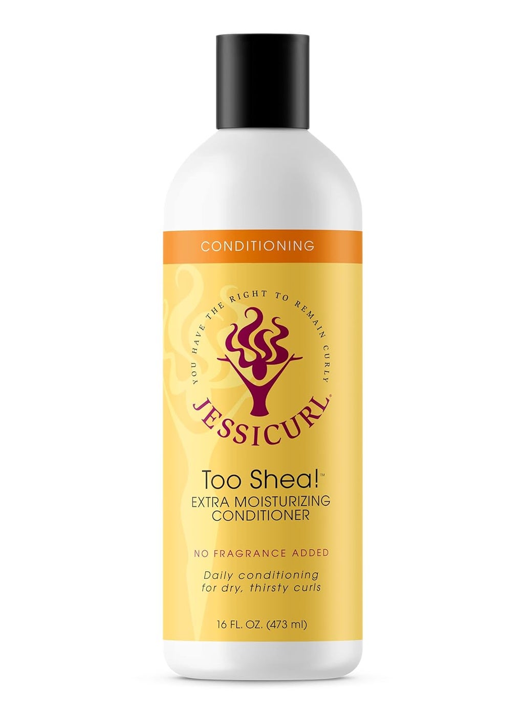 Jessicurl, Too Shea! Extra Moisturizing Conditioner for Curly Hair, No Fragrance Added, 16 Fl oz. Leave in Conditioner for Dry Hair, Anti Frizz Hair Products
