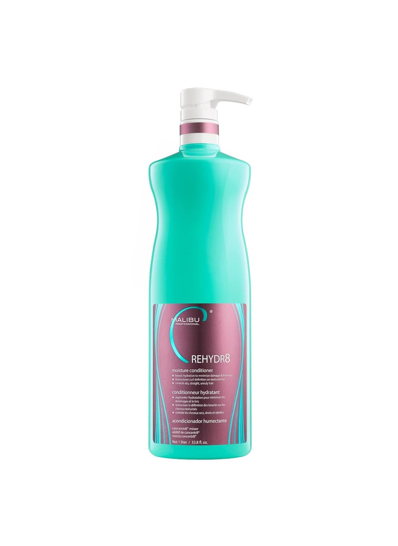 Malibu C REHYDR8 Moisture Conditioner - Hydration Boosting Concentrate for Dry, Brittle Hair - Strand Reviving, Hydrating Conditioner for All Hair Types