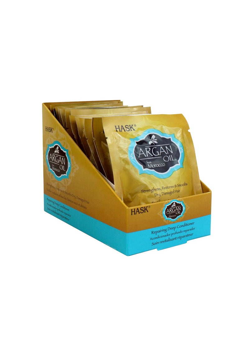 HASK ARGAN Repairing Deep Conditioner Treatments for all hair types, color safe, gluten-free, sulfate-free, paraben-free - Pack of 12