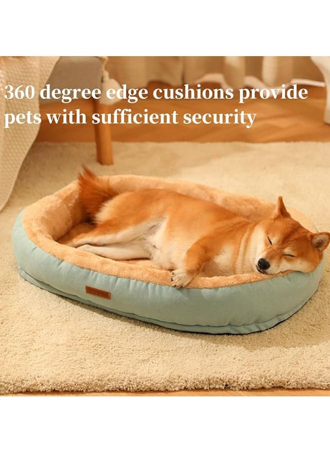 Cat Bed Large Dog Bed, Dog Bed with Removable Cushion,Cat Mattress Cat House Indoor Warm Comfortable Pet Bed Cat Nest, Dome Pad, Soft Sleep,Anxiety Resistant Dog Beds Washable Pet Beds (light green)