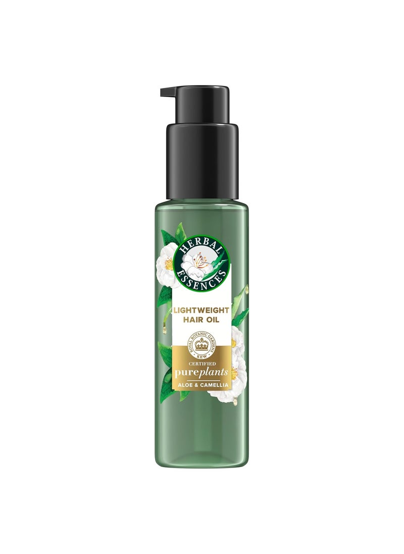 Herbal Essences Lightweight Hair Oil, Certified Pure Plants, with Aloe and Camellia Flower Oil, 3.2 fl oz