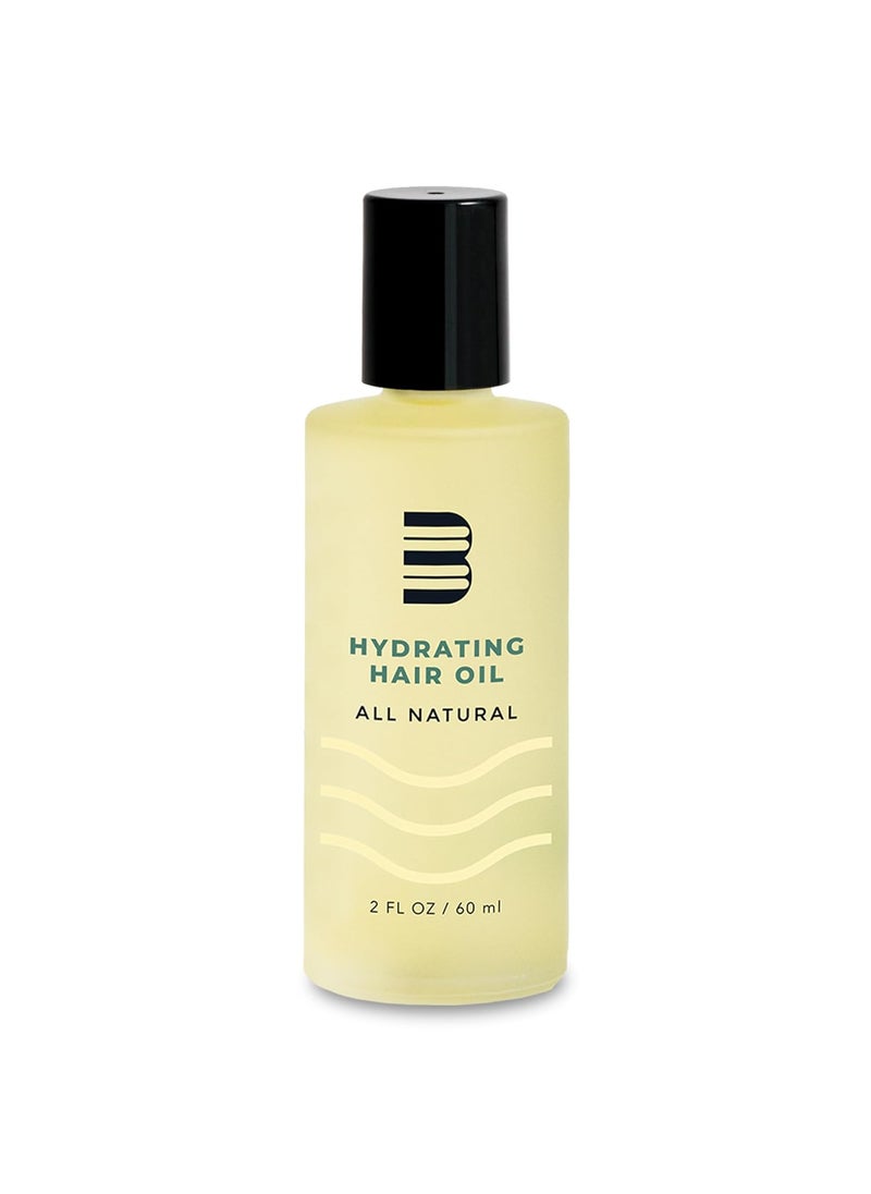 BluMaan Hydrating Hair Oil - Designed for Dry, Frizzy, Straight, or Curly Hair - 100% Natural Men's Hair Strengthening Oil - 60 ml / 2.0 oz