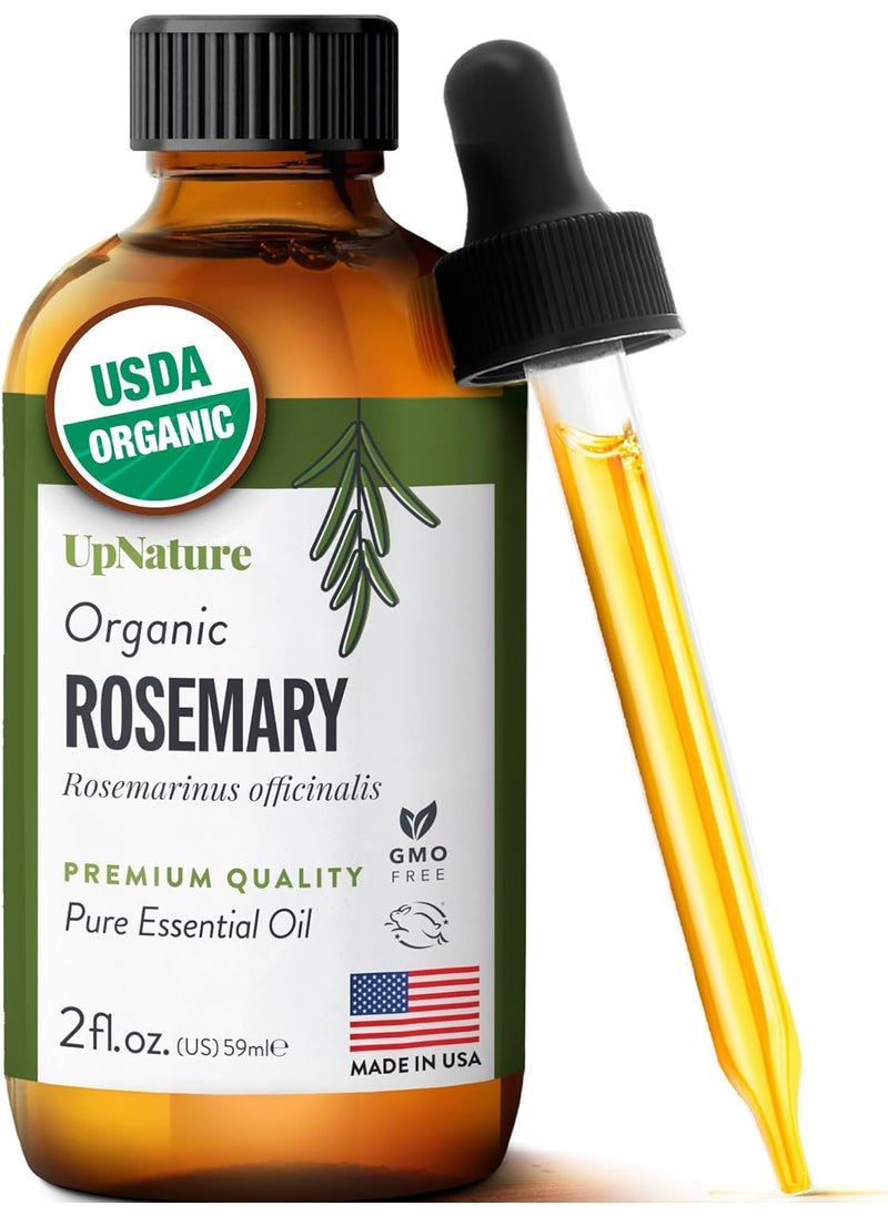 UpNature Organic Rosemary Oil - 100% Pure Rosemary for Hair, Scalp, Skin, 2oz