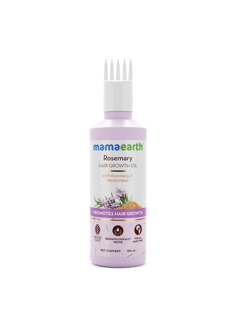 Mamaearth Rosemary Hair Growth Oil | Control Hair Fall & Strengthens Weak Follicles | Scalp Care with Methi Dana for Strong Roots | 5.07 Fl Oz (150ml)