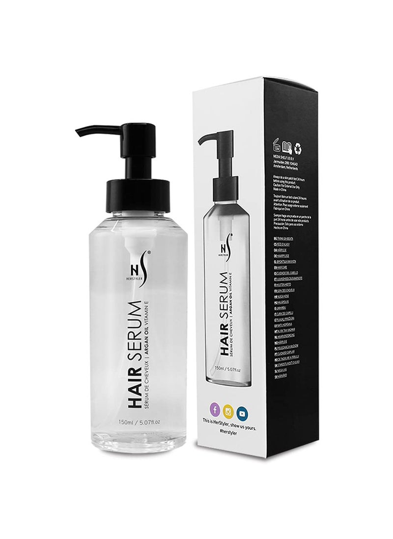 HerStyler Argan Oil Serum for Hair - New Packaging - Hair Serum for Dry Damaged Hair - Anti Frizz Hair Serum - 5.07 Fl Oz / 150 Ml