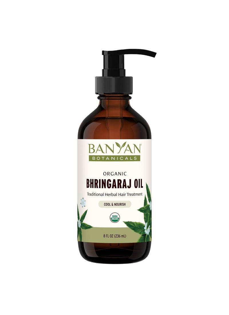 Banyan Botanicals Organic Bhringaraj Oil – Supports Healthy Hair Growth – Oil Made with Traditional Methods – 8 oz. – Non-GMO Sustainably Sourced Ayurvedic Hair Oil