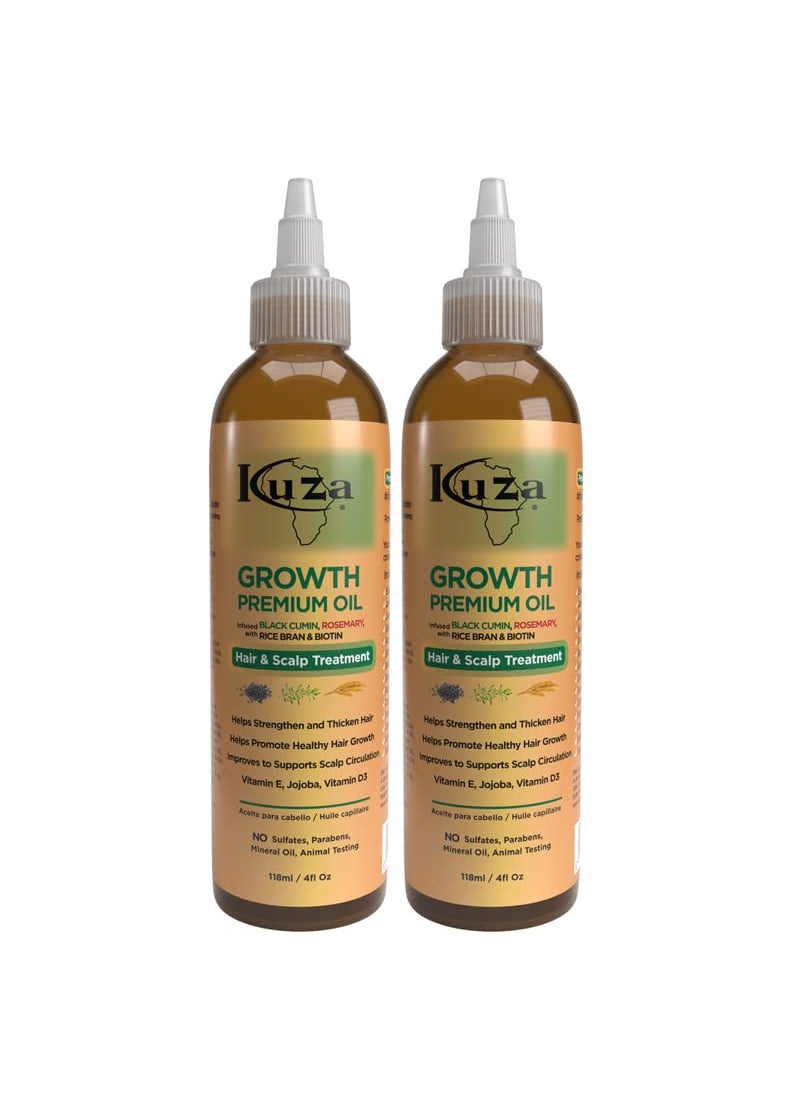 Premium Growth Oil W/Black Cumin & Rosemary 4 Oz. (Pack Of 2)