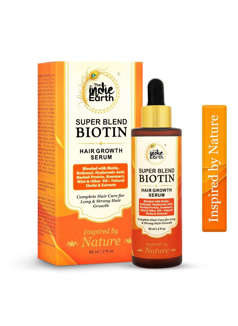 Rosemary Mint & Biotin Hair Growth Serum Formulated With Biotin, Hyaluronic Acid, Baobab Protein, Rosemary, Mint & Other 22+ Natural Herbs and Extracts Combat Hair Loss and Promote Hair Growth 60 ml
