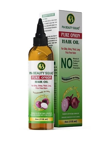 Natural Onion Hair Oil - 4 oz | Herbal Blend for Regrowth & Fall Control | Essential Oils, Ayurvedic Therapy | Enriched with Ginger, Garlic, Turmeric | Dry Scalp Relief, conditioning serum