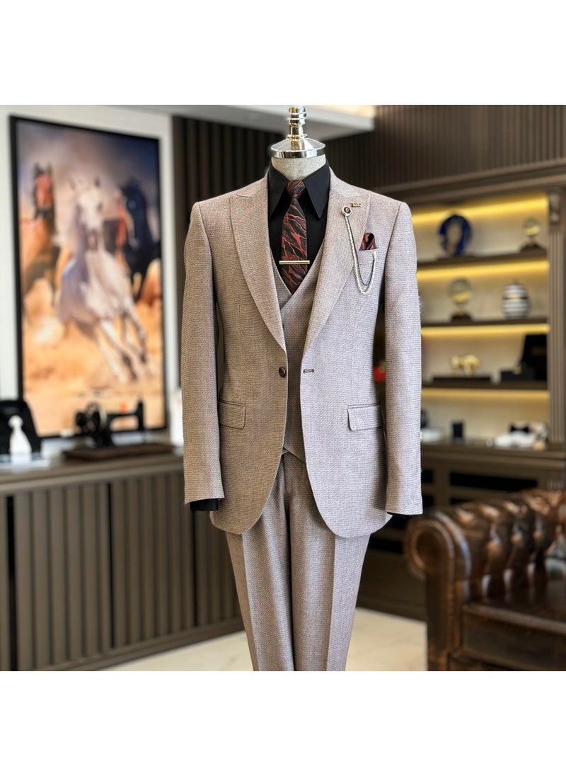 Tailor Adem Altun Italian Style Jacket Vest Trousers Suit Claret Red T12561