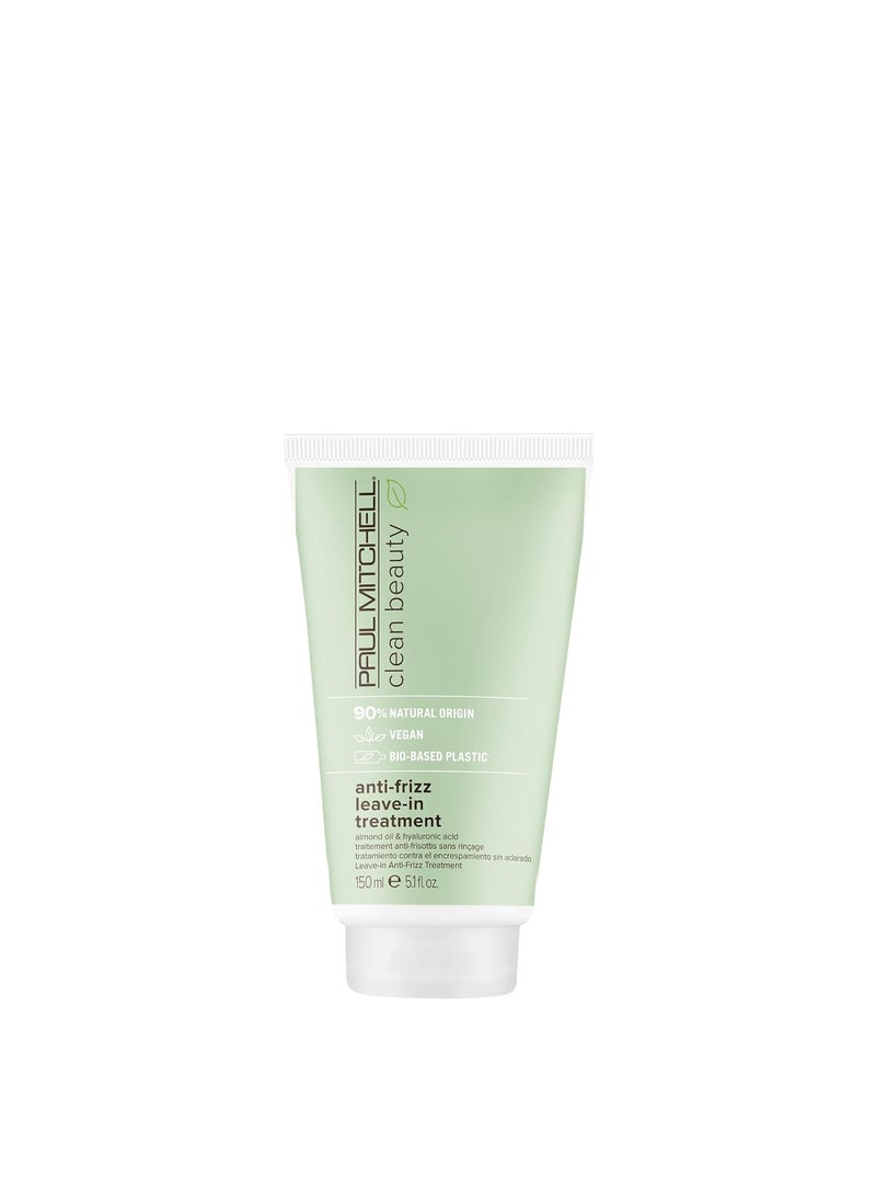 Paul Mitchell Clean Beauty Anti-Frizz Leave-In Treatment, Leave-In Conditioner, Anti-Humidity, For Textured, Frizz-Prone Hair, 5.1 fl. oz.