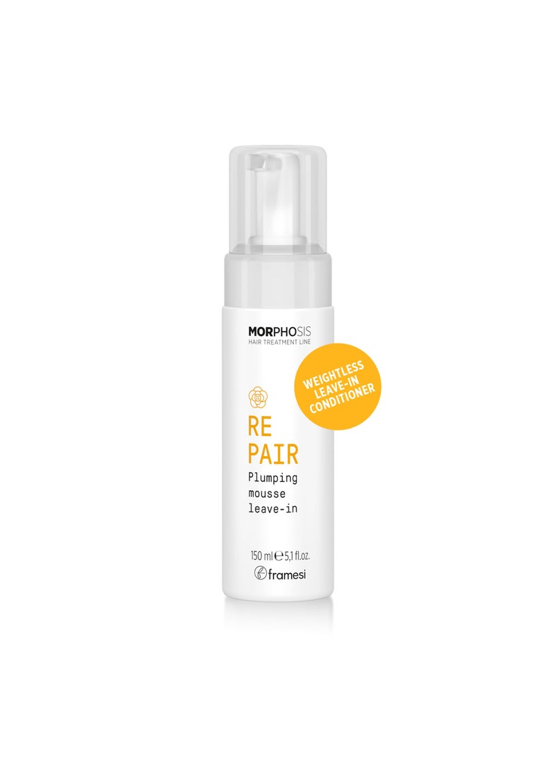 FRAMESI Morphosis Repair Plumping Hair Mousse 5.1 fl oz, Weightless Leave In Conditioner