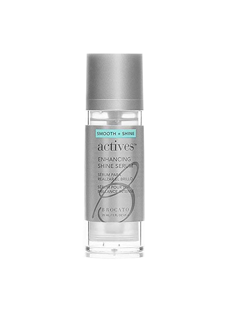 Brocato Actives Enhancing Shine Serum: Anti Frizz Smoothing Treatment for Damaged Hair - Leave In Product with Natural Oil to Repair / Control Dry, Frizzy Locks from Straightening and Hot Tools - 1 Oz