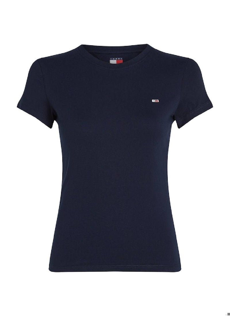Women's Slim T-Shirt - Cotton, Blue