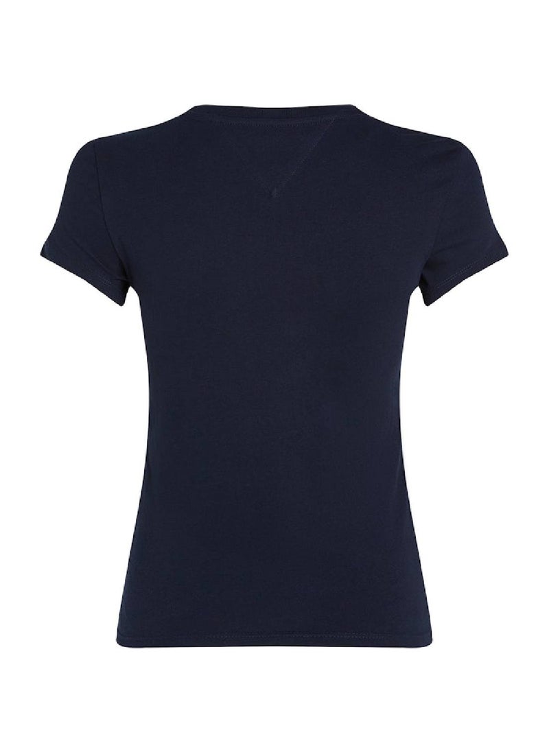 Women's Slim T-Shirt - Cotton, Blue