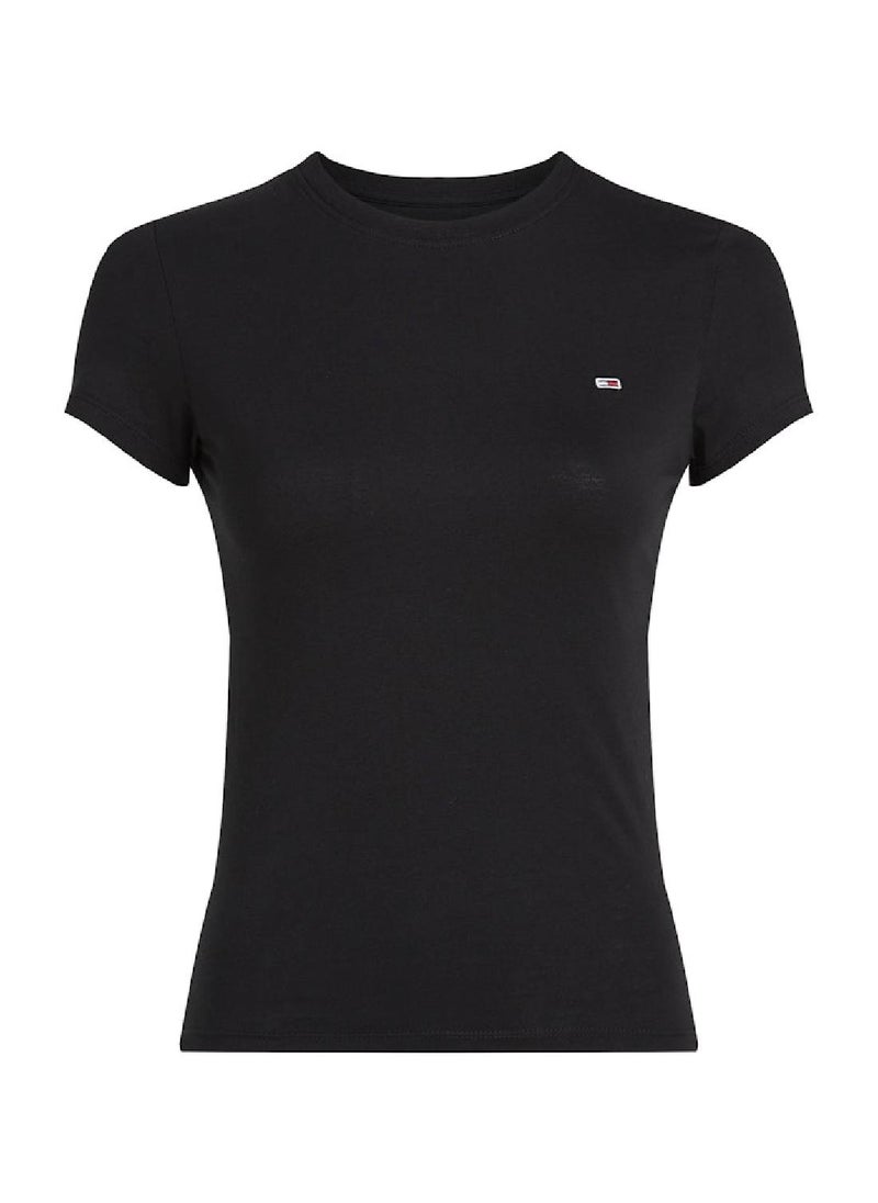 Women's Slim T-Shirt - Cotton, Black