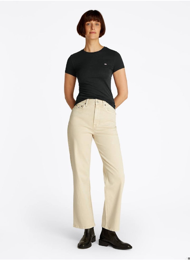 Women's Slim T-Shirt - Cotton, Black