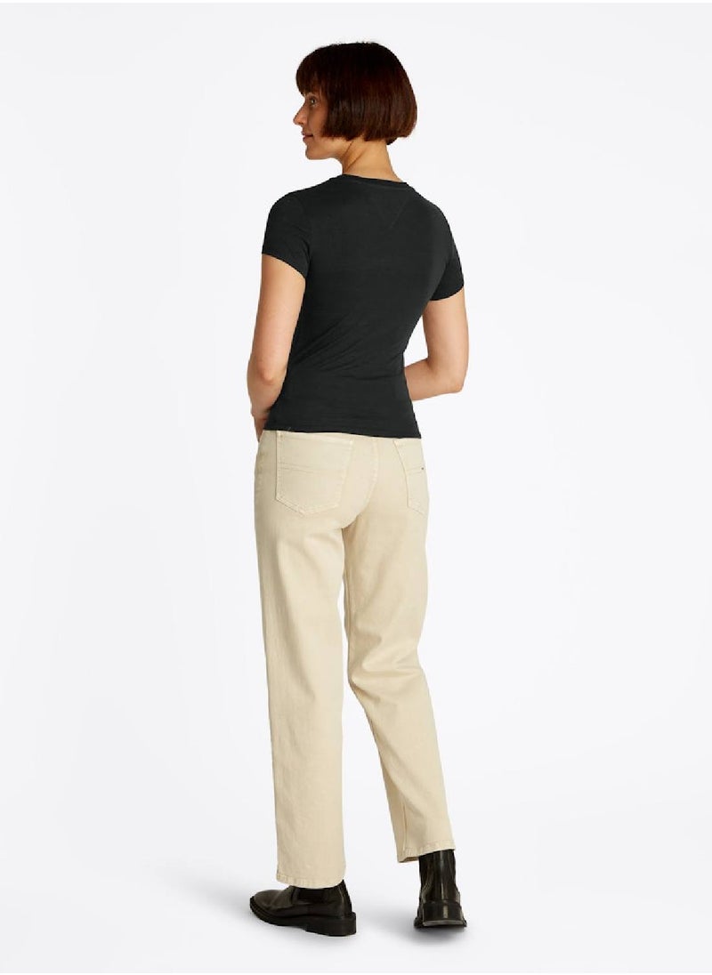 Women's Slim T-Shirt - Cotton, Black