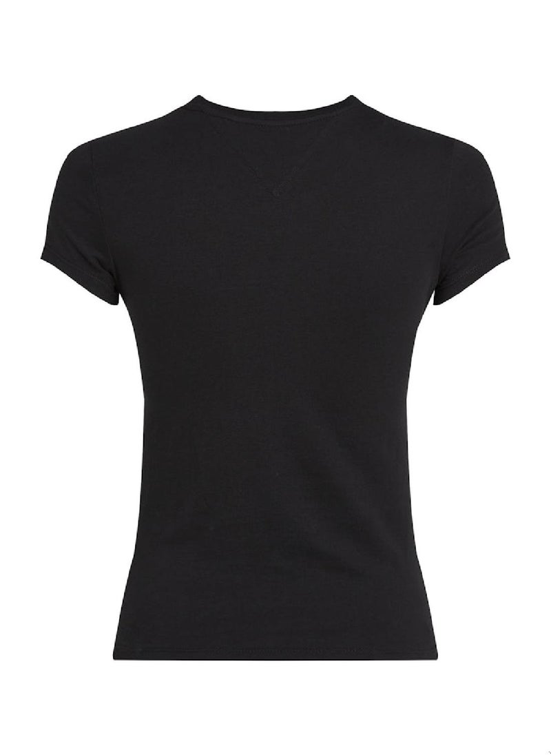 Women's Slim T-Shirt - Cotton, Black