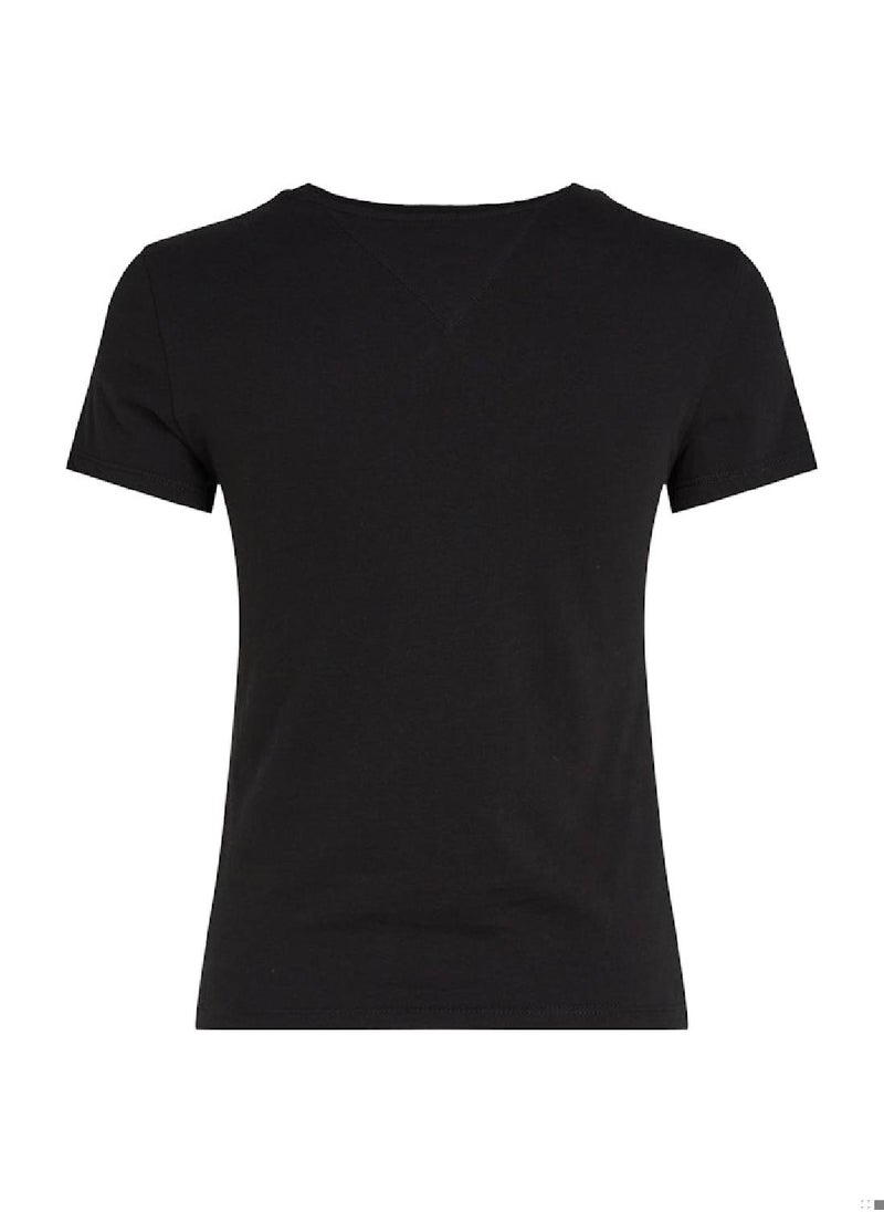 Women's 2 Pack Essential Slim T-Shirts - Cotton Blend, Black