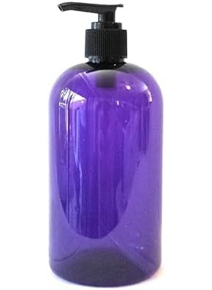 16 oz Purple Boston Plastic Bottles -with Pump Cap BPA Free - Shampoo, Lotion, Liquid Soap, Air Fresheners, Hand Cleaner, Massage Oils (3 Pack)