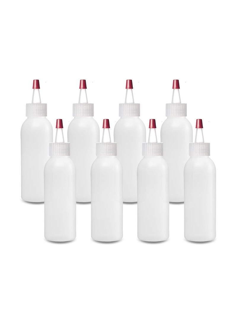 ljdeals 2 oz Plastic Squeeze Bottles with Yorker Caps for hair color, shampoo, lotions, cream and more, Pack of 8, BPA Free, Made in USA