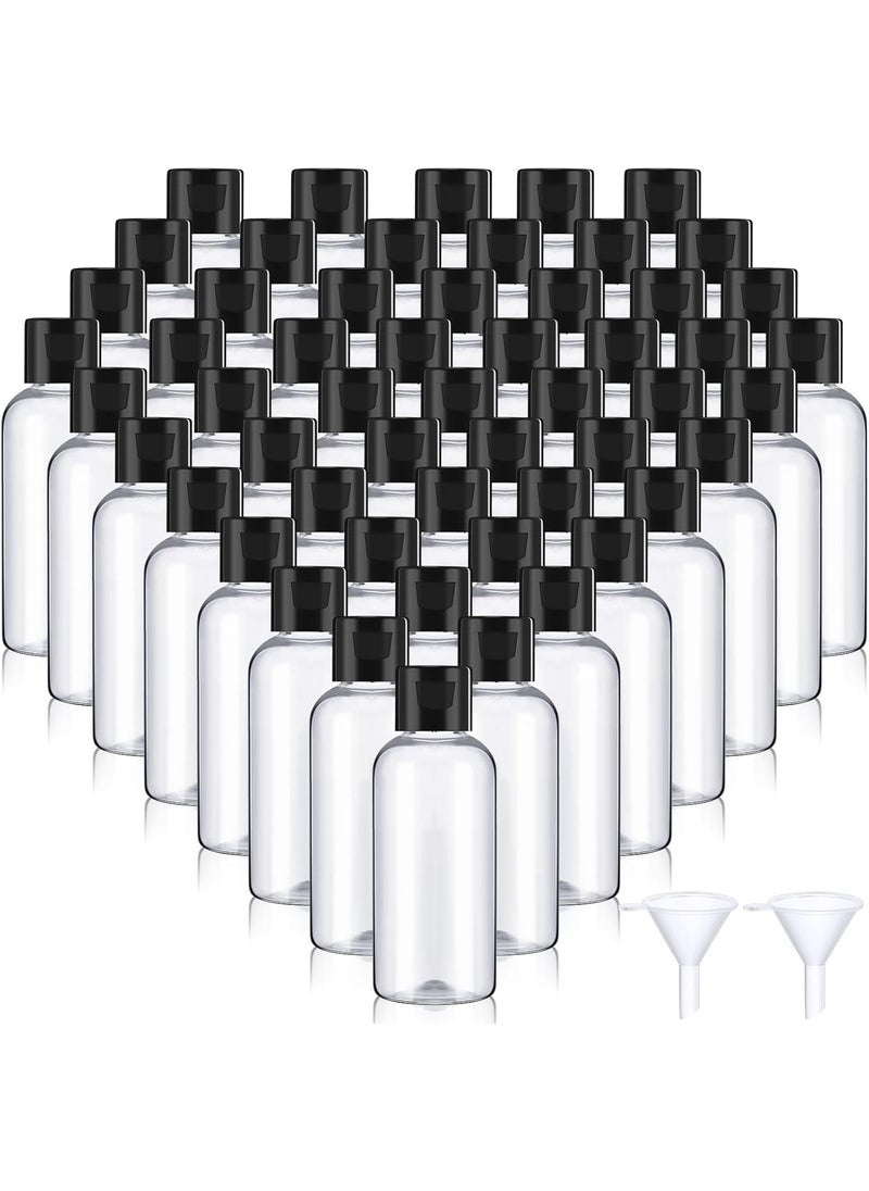 Mifoci 100 Pcs Small Plastic Bottles with Caps 2 oz Clear Empty Squeeze Bottle with Flip Cap Small Refillable Transparent Travel Dispenser Container for Shampoo Lotion Conditioner Liquid Soap