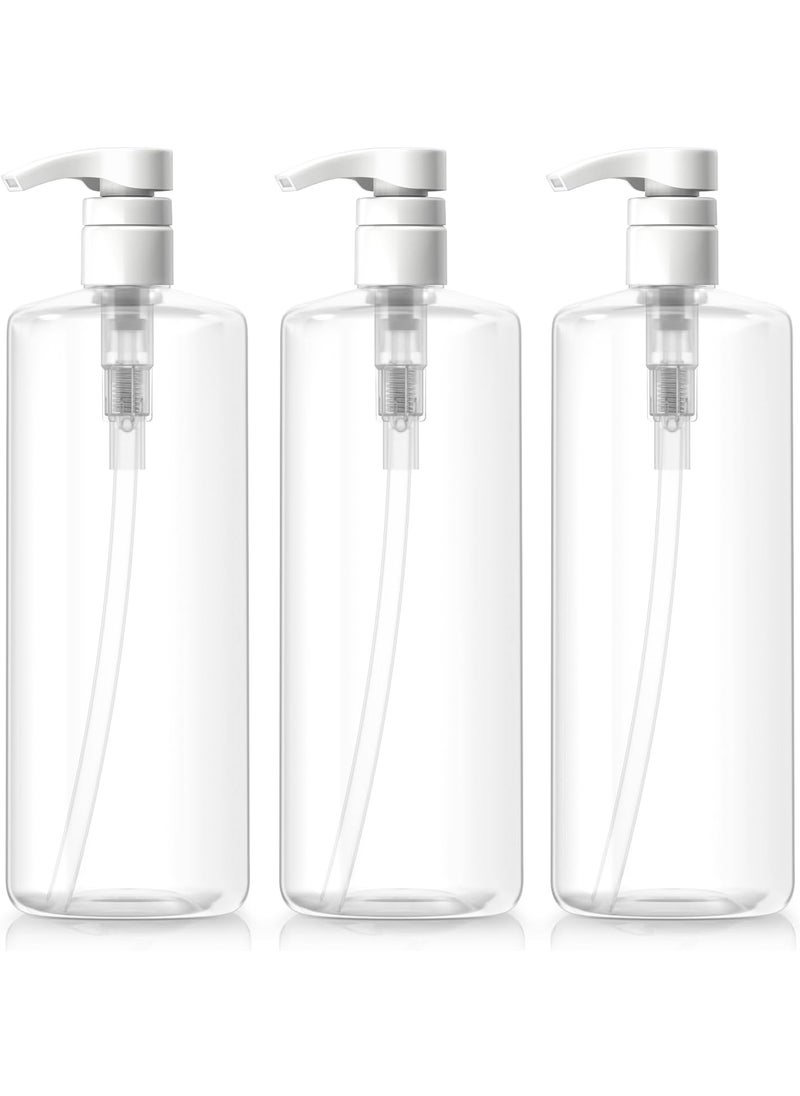 Bar5F Refillable Pump Bottles 32-Ounce 1-Liter Shampoo Conditioner Lotion Soap Crystal-Clear BPA-Free Pack of 3