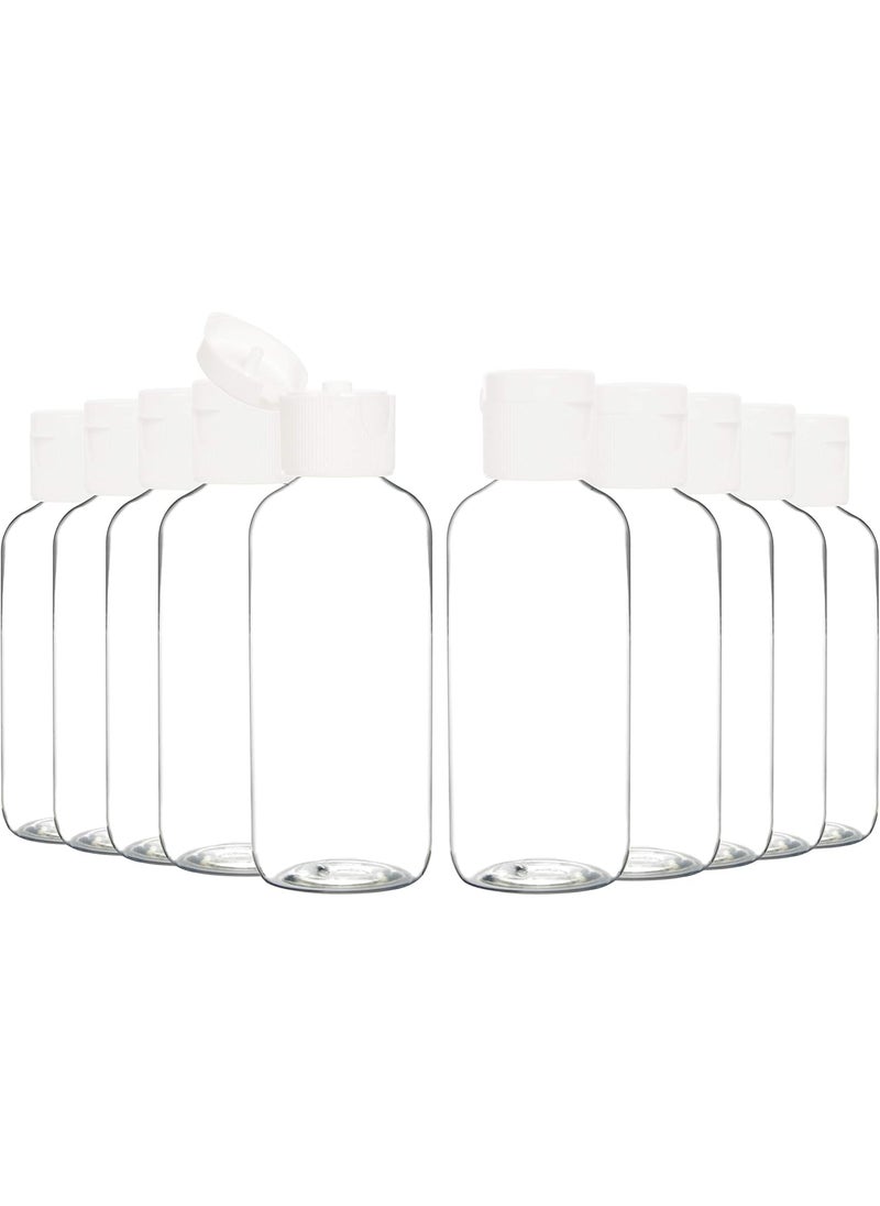 Youngever 24 Pack Plastic Empty Bottles with Disc Cap 2 Ounce, Refillable Cosmetic Bottles, Squeeze Containers for Shampoo, Liquid Body Soap, Lotion, Cream