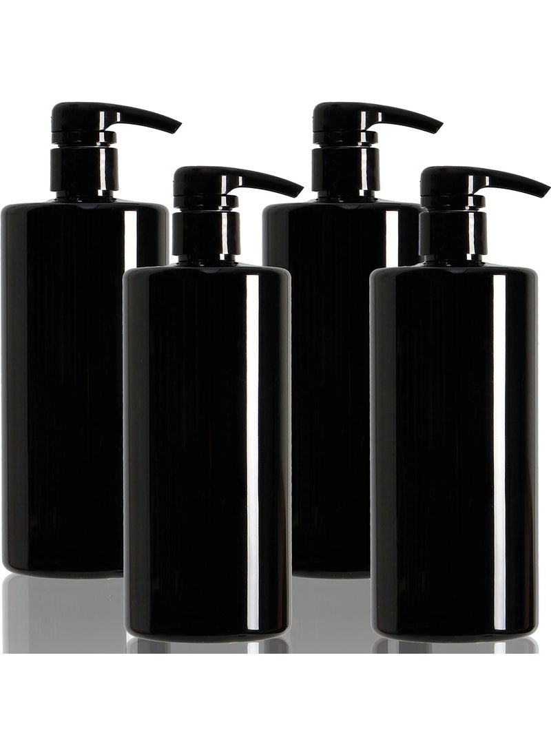 Youngever 4 Pack Pump Bottles for Shampoo, Empty Shampoo Pump Bottles, Plastic Cylinder with Lockdown-Leak Proof-Pumps (24 Ounce)