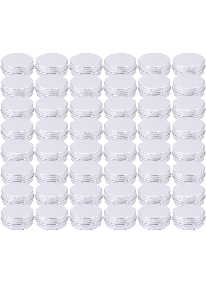 Tosnail 48 Pack Mini Round Aluminum Tins, 0.5 OZ 15 ML Lip Balm Container with Screw Thread Lid, Empty Spice & Travel Tin Storage Jars